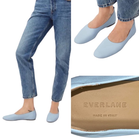 Everlane Shoes - NWOB Everlane The Italian Leather Day Glove Baby Blue Leather Ballet Flats 7